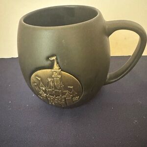 Disney Parks Sleeping Beauty Castle Black Matte Finish Coffee Cup Mug Stoneware